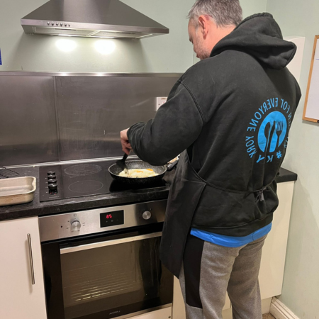 Man cooking breakfast